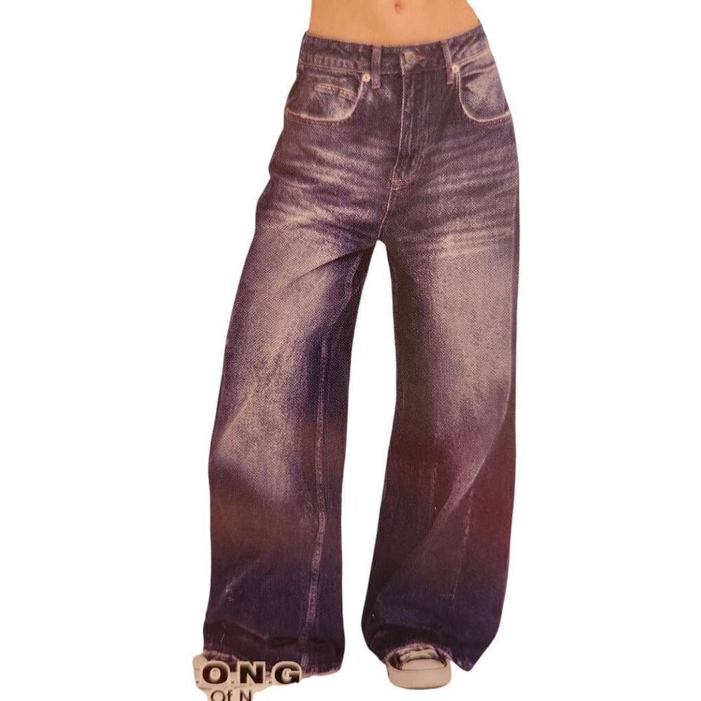 S.o.n.g. low rise slouchy hippo jean wide leg blue denim 9/29 New